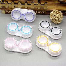 防漏隐形眼镜盒双联盒透明美瞳双联盒厂家直供可挑颜色