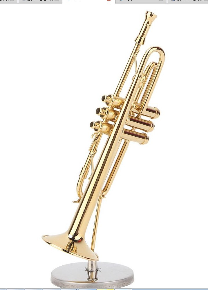 乐器礼品巴东黑管圆号小号模型摆件 mini镀金乐器工艺品 家居礼品