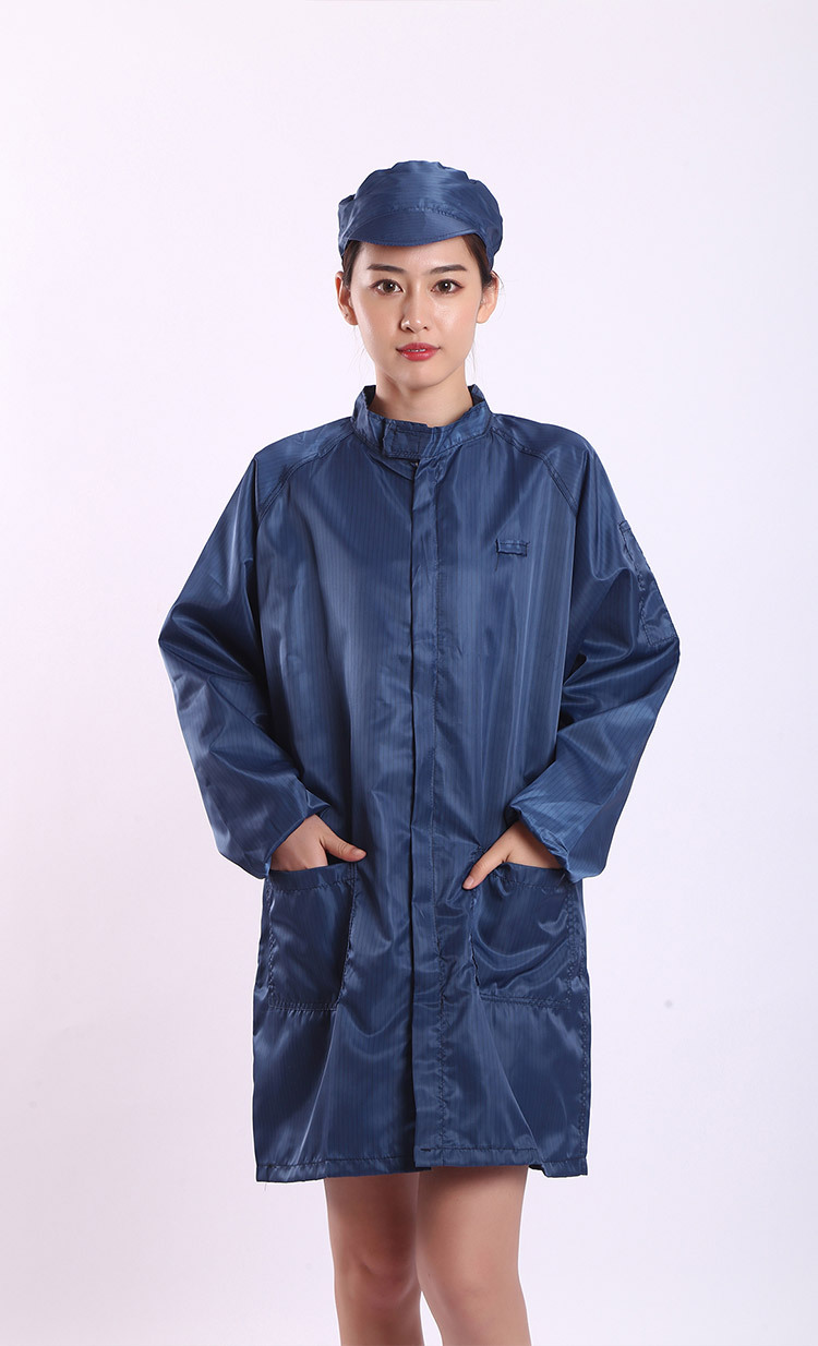 防静电服 蓝色白色防静电工作服大褂无尘服 防尘洁净防护静电衣服-阿
