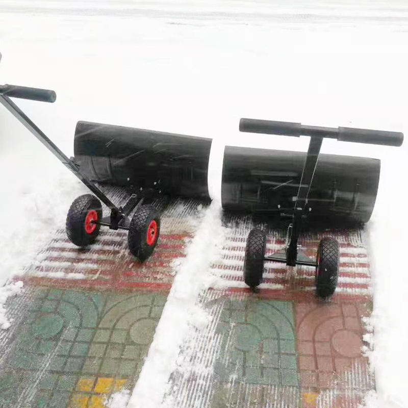 便携式小型省力铲雪器推雪板 推雪铲 加厚手推轮式推雪铲