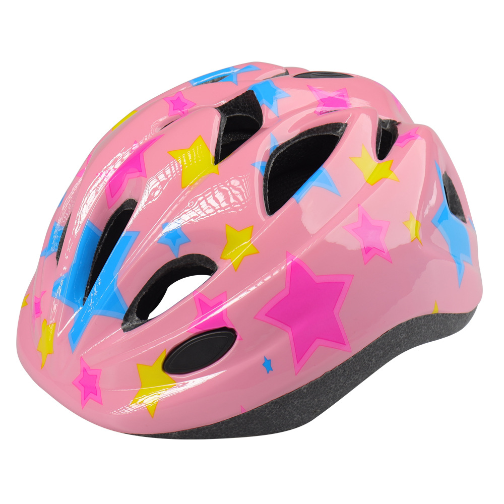 儿童轮滑头盔带灯 一体成型平衡车滑板运动骑行电动车安全帽现货