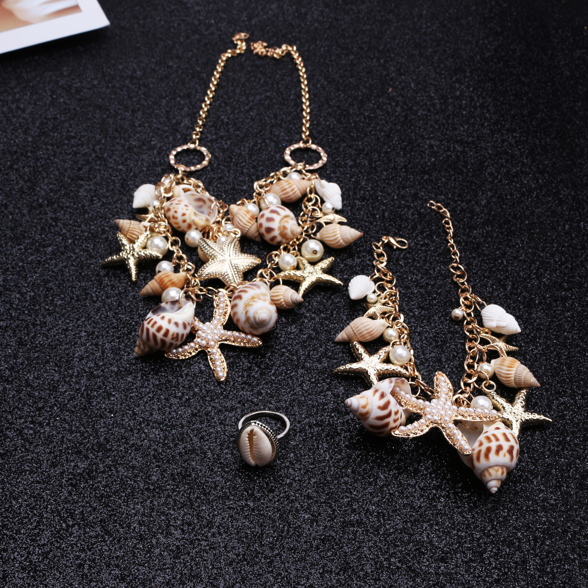 天然海星海螺贝壳项链波西米亚长款锁骨链海边度假沙滩配饰品跨境