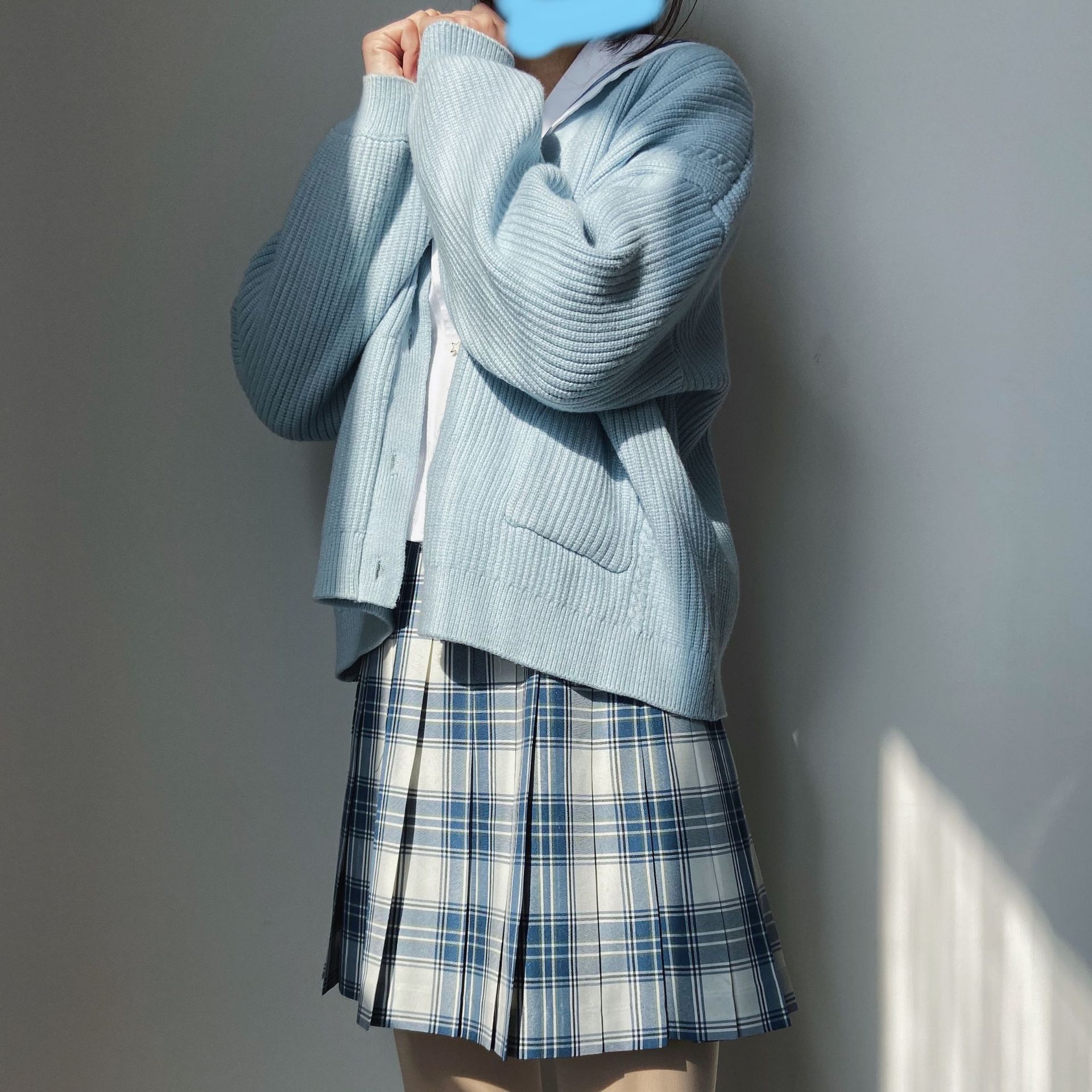 2019新款秋冬jk制服百褶裙优马s1短裙学院风高腰格子正统日系格裙