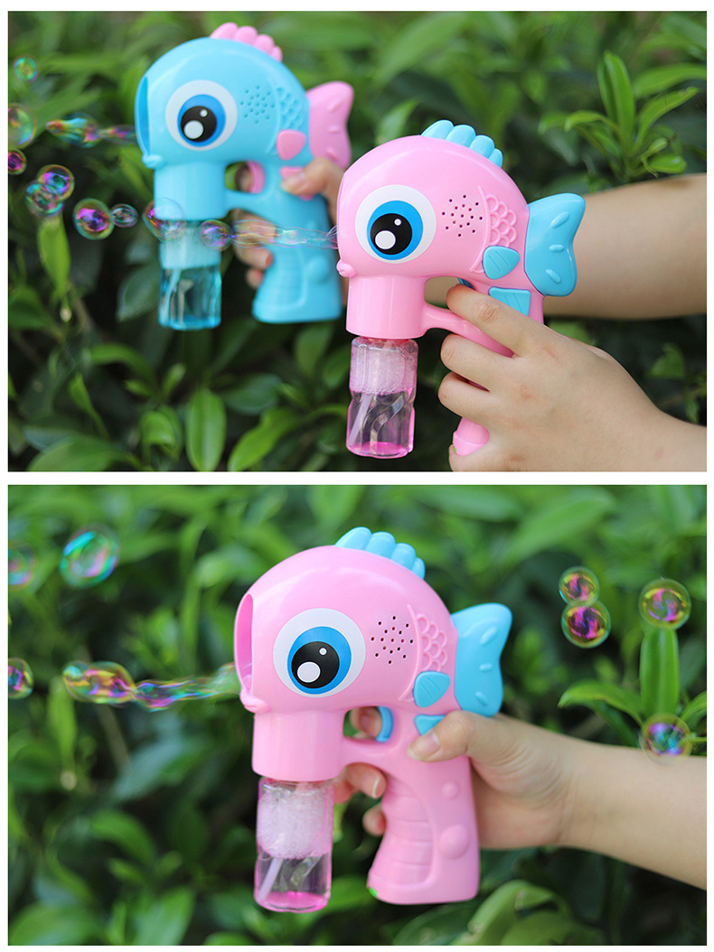 厂家批发全自动电动泡泡枪塑料材质泡泡水卡通吹泡泡机摆地摊玩具