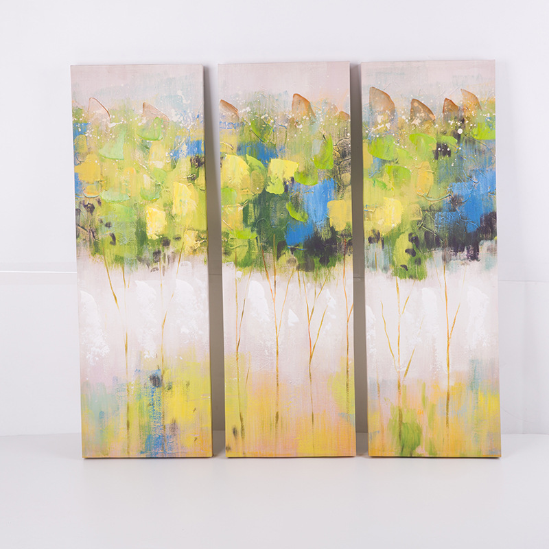 厂家直销现代喷绘画手绘画装饰画酒店帆布油画壁画艺术