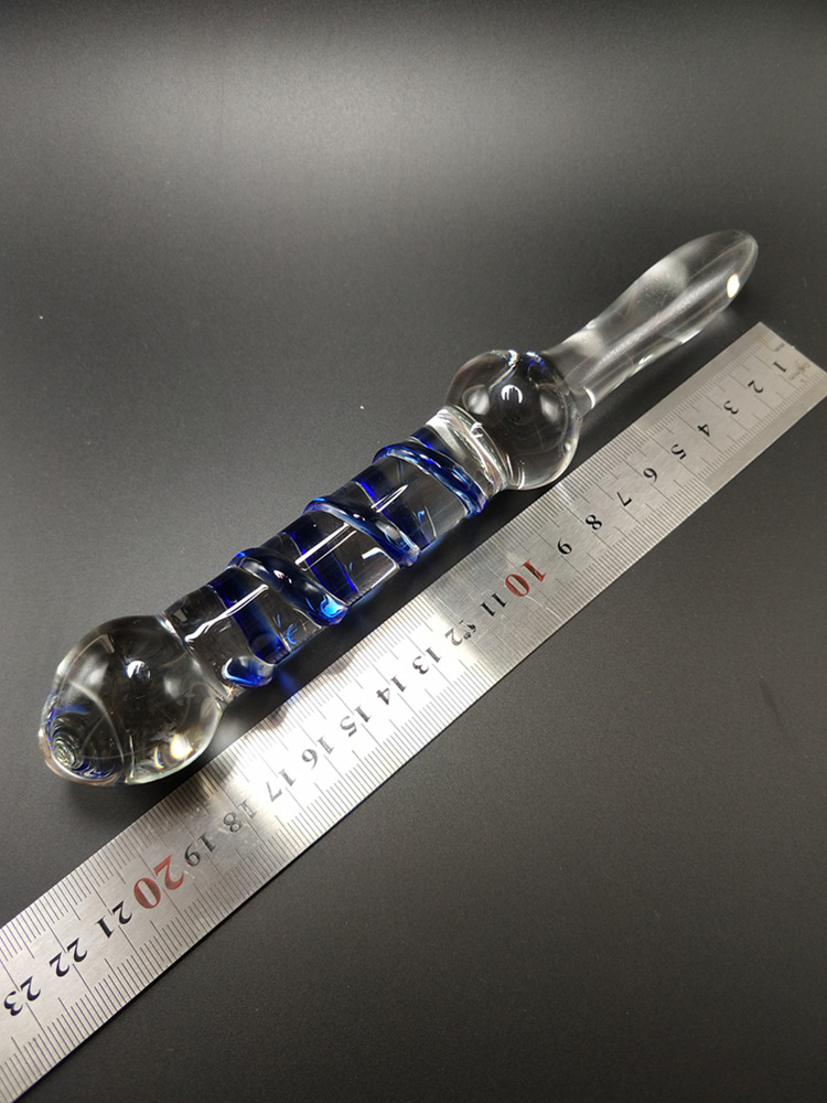 短柄缠蓝色爱情海成人情趣用品玻璃自慰器