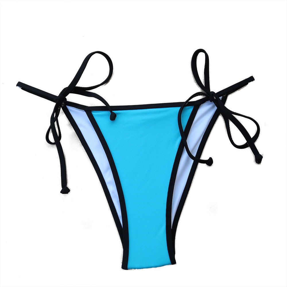 黑色欧美丁字比基尼裤子女式荷bikini bottom泳衣泳裤