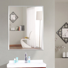 欧式浴室镜子免打孔镜卫浴镜卫生间镜粘贴壁挂镜厕所化妆镜装饰镜