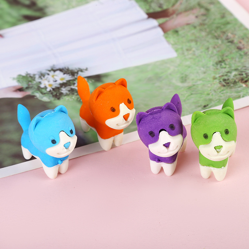 可爱小狗橡皮擦 卡通动物造型橡皮擦小学生学习用品2b铅笔橡皮擦