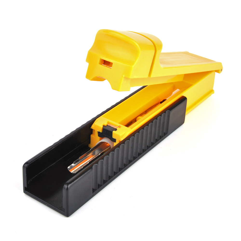 现货销售塑料推拉式平头卷烟器 120mm圆头手动拉烟器