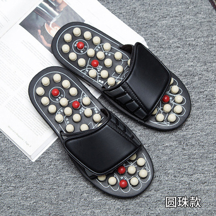 Factory in Stock Massage Slipper Shoes Rotating Tai Chi Massage Slipper Shoes round Beads Barbed Foot Acupoint Health Care Massage Slipper