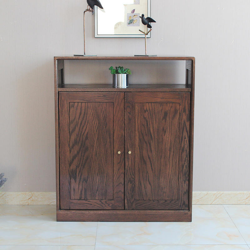 北欧白橡木鞋柜纯实木两门鞋柜玄关柜简约鞋架储物柜客厅家具