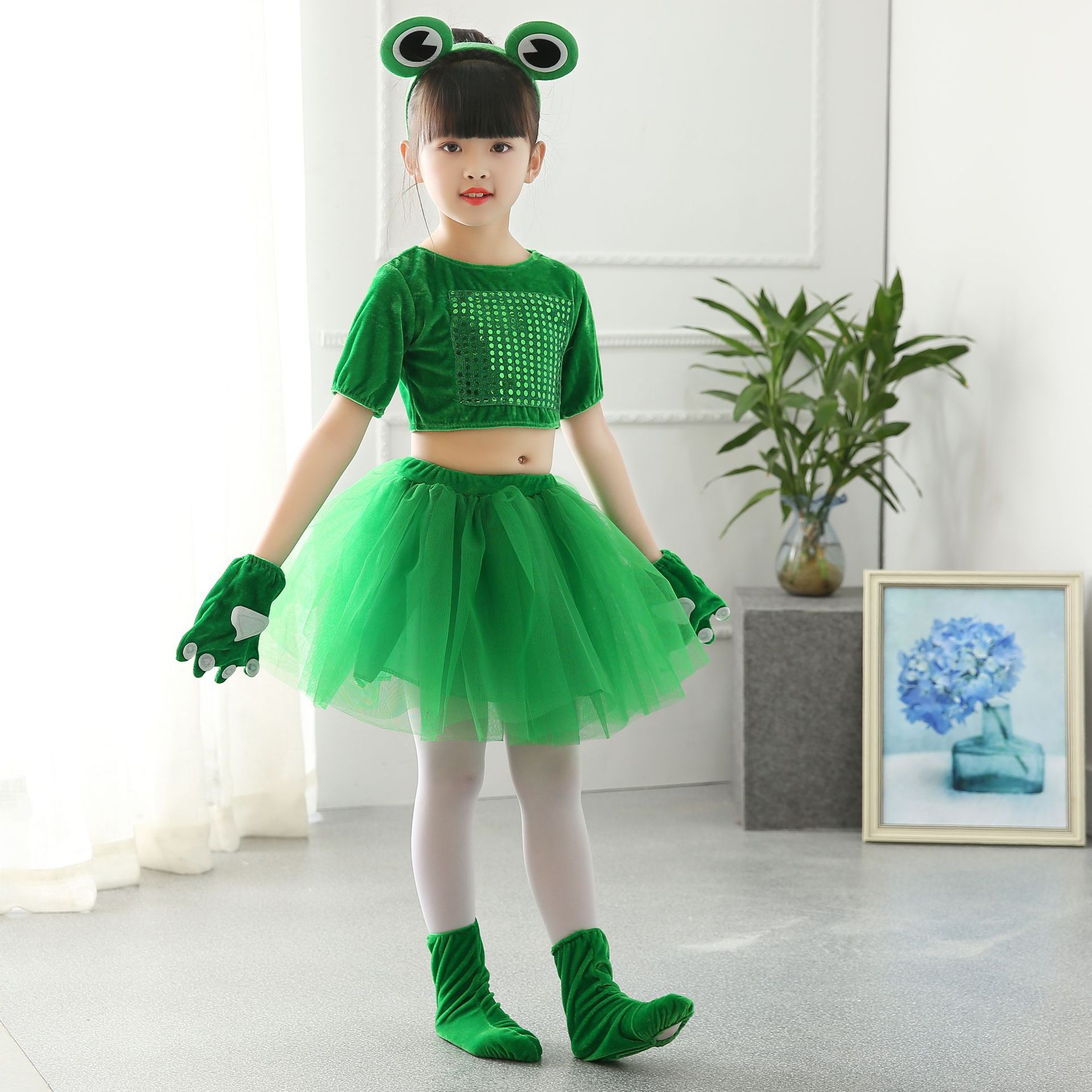 青蛙演出服儿童幼儿园舞台表演服装新款六一儿童小跳蛙动物表演服