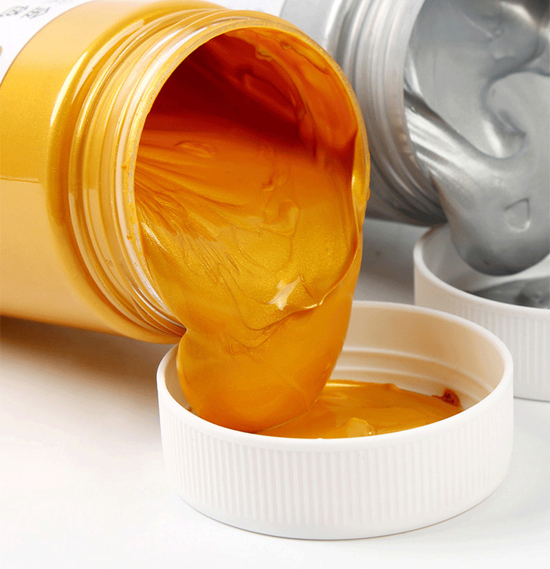 博格利诺300ml金色丙烯颜料银色墙绘手绘diy金属色防水丙烯画颜料