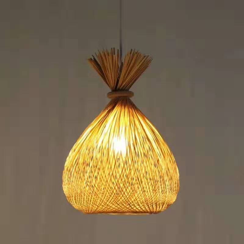 竹灯笼手工竹编吊灯中式仿古餐厅竹编灯乡村复古装饰竹丝竹篾吊灯