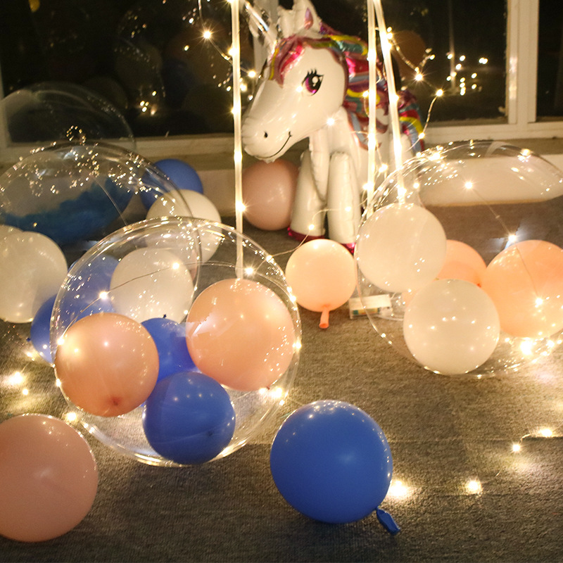 厂家直销网红气球20寸透明波波球 生日婚庆装饰气球抖音玩具