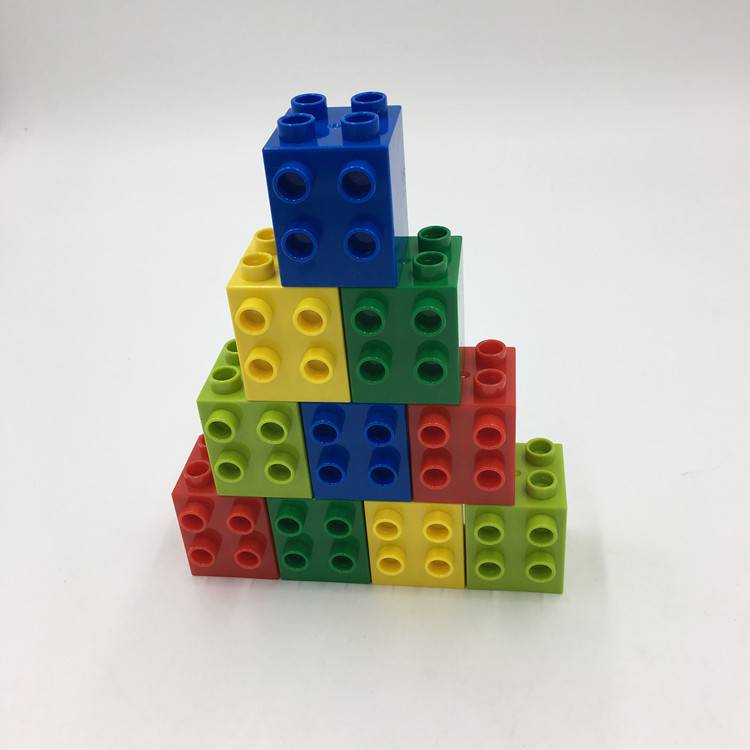 大颗粒积木散件称斤积木基础件兼容配件双面孔转角砖4*4高砖1公斤