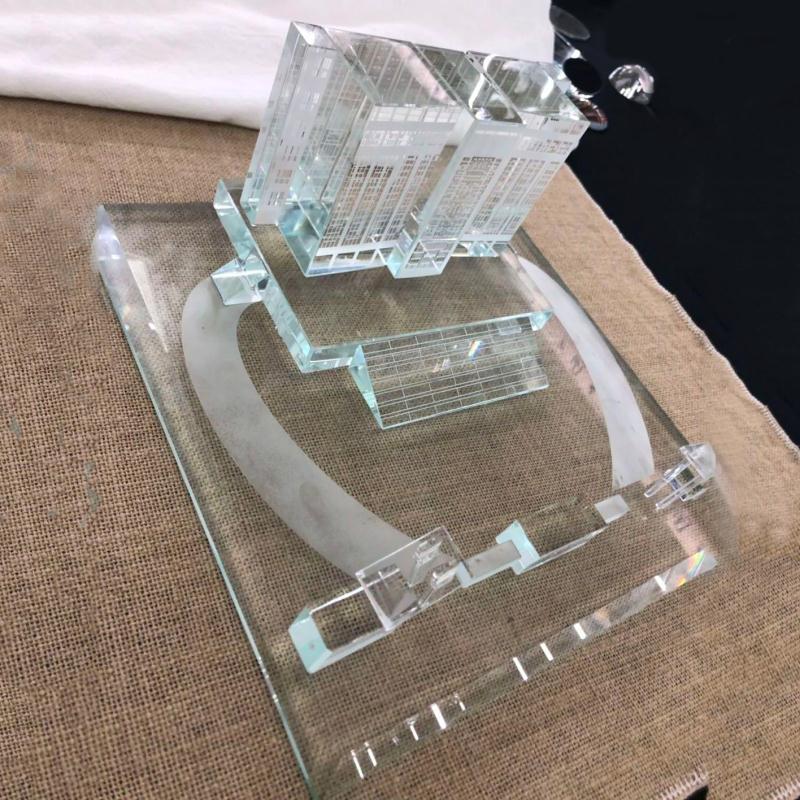 厂家直销立体楼模定制 3d模型水晶建筑模型定做刻字水晶沙盘模型