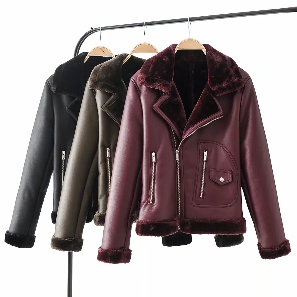 冬季女装皮绒外套