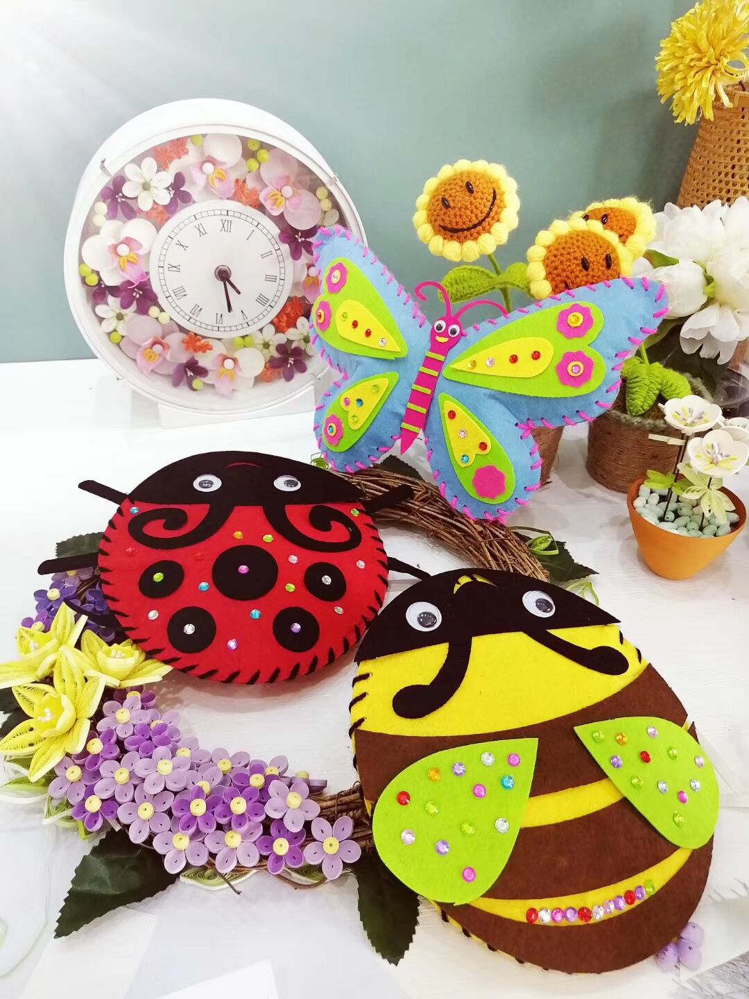 幼儿园手工不织布无纺布昆虫钥匙扣 儿童幼儿diy手工材料