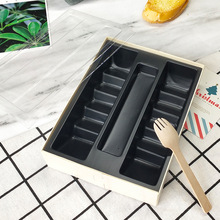 .烘焙包裝盒 綠豆糕木質包裝盒透明中式長條長方形一次性盒子