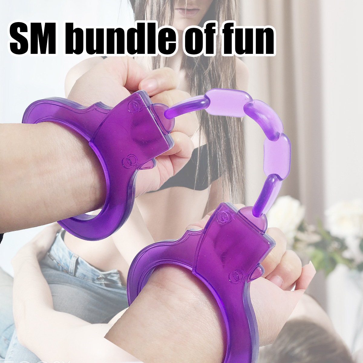 Adult Sex Product Three-Color Soft Rubber Sexy Foot Handcuffs Chain Upper Body Binding Toy Factory Direct Sales Batch Delivery Sm