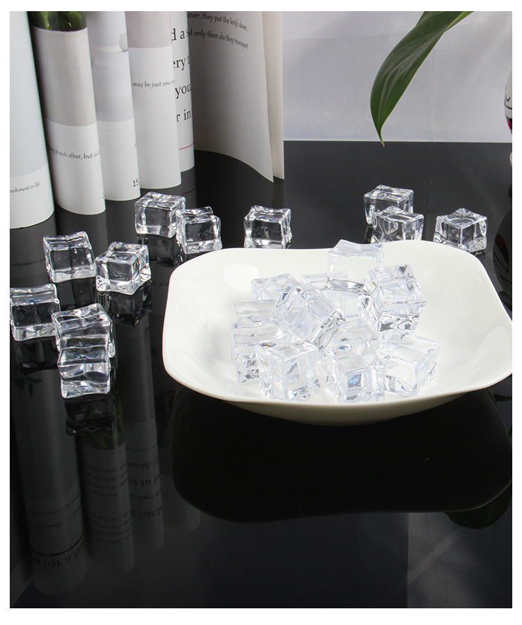 20mm透明仿真方形冰块拍照摄影道具假冰块亚克力酒吧家居装饰摆件
