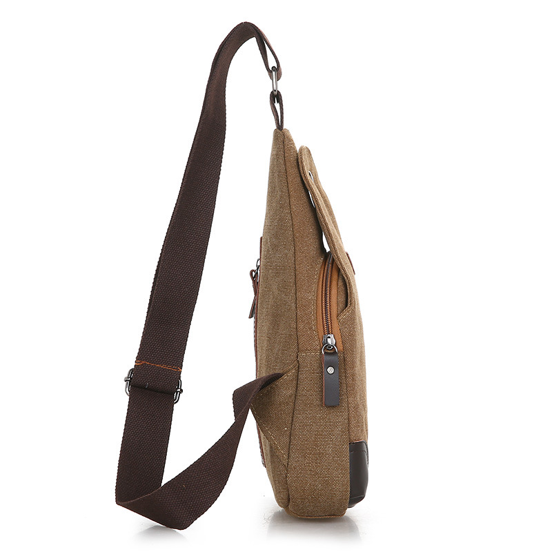 跨境2019新款潮男士单肩斜挎包男户外背包休闲帆布胸包亚马逊代发