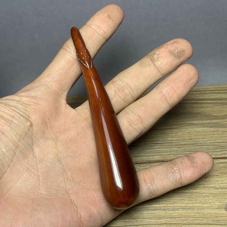 牦牛角茄子手把件长寿寓意送老人长辈礼品角雕手捻文玩钥匙扣挂件