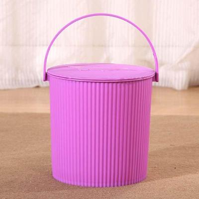 储物桶带盖沙滩椭圆形塑料桶家用加厚洗浴手提式小桶玩具桶储水