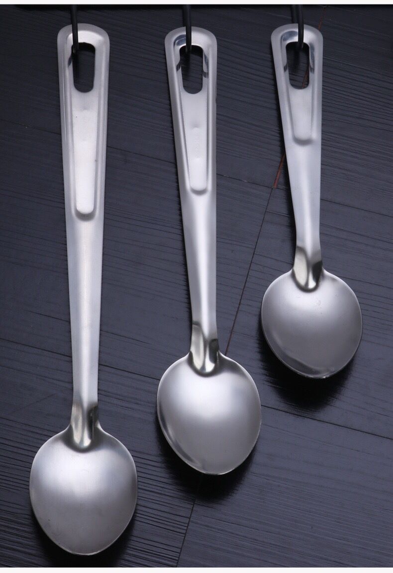 不锈钢炒勺加厚漏勺分菜更自助餐勺子菜勺西式炒更汤更调羹长更