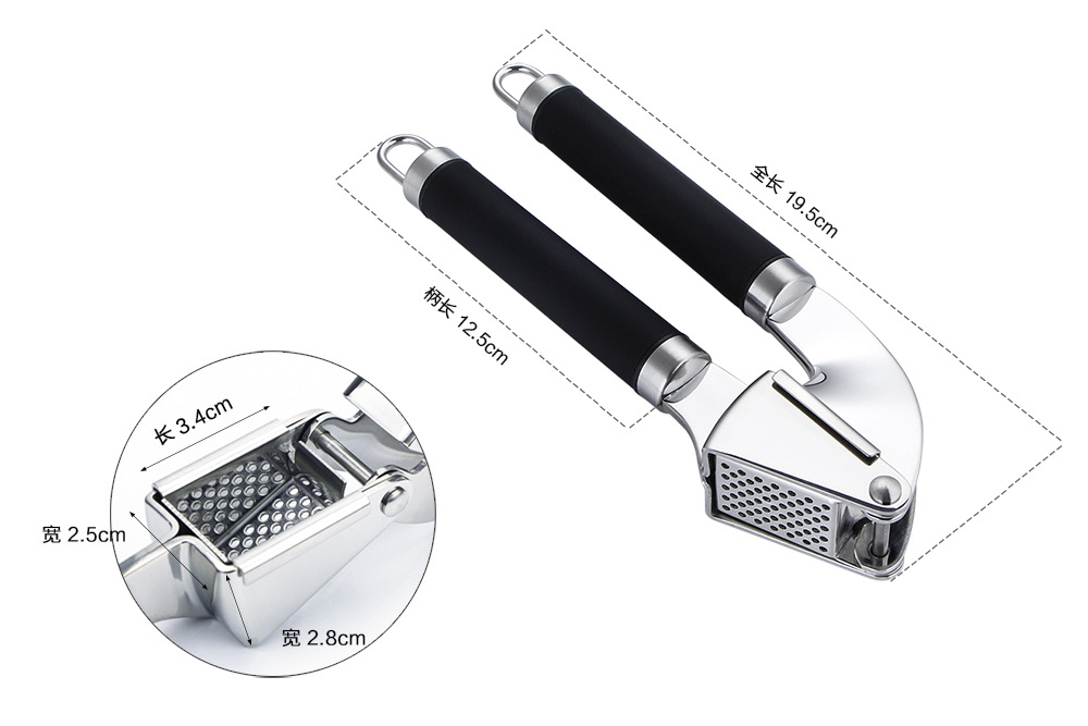 高端304不锈钢压蒜器 手动剥蒜器蒜泥器捣蒜蓉夹家用厨房工具批发