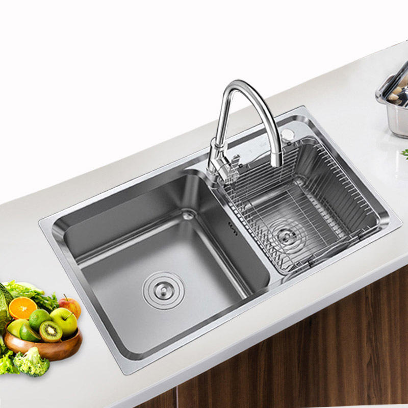 304不锈钢双槽 厨房洗菜盆加厚水槽双槽不锈钢洗碗盆洗菜池台下盆