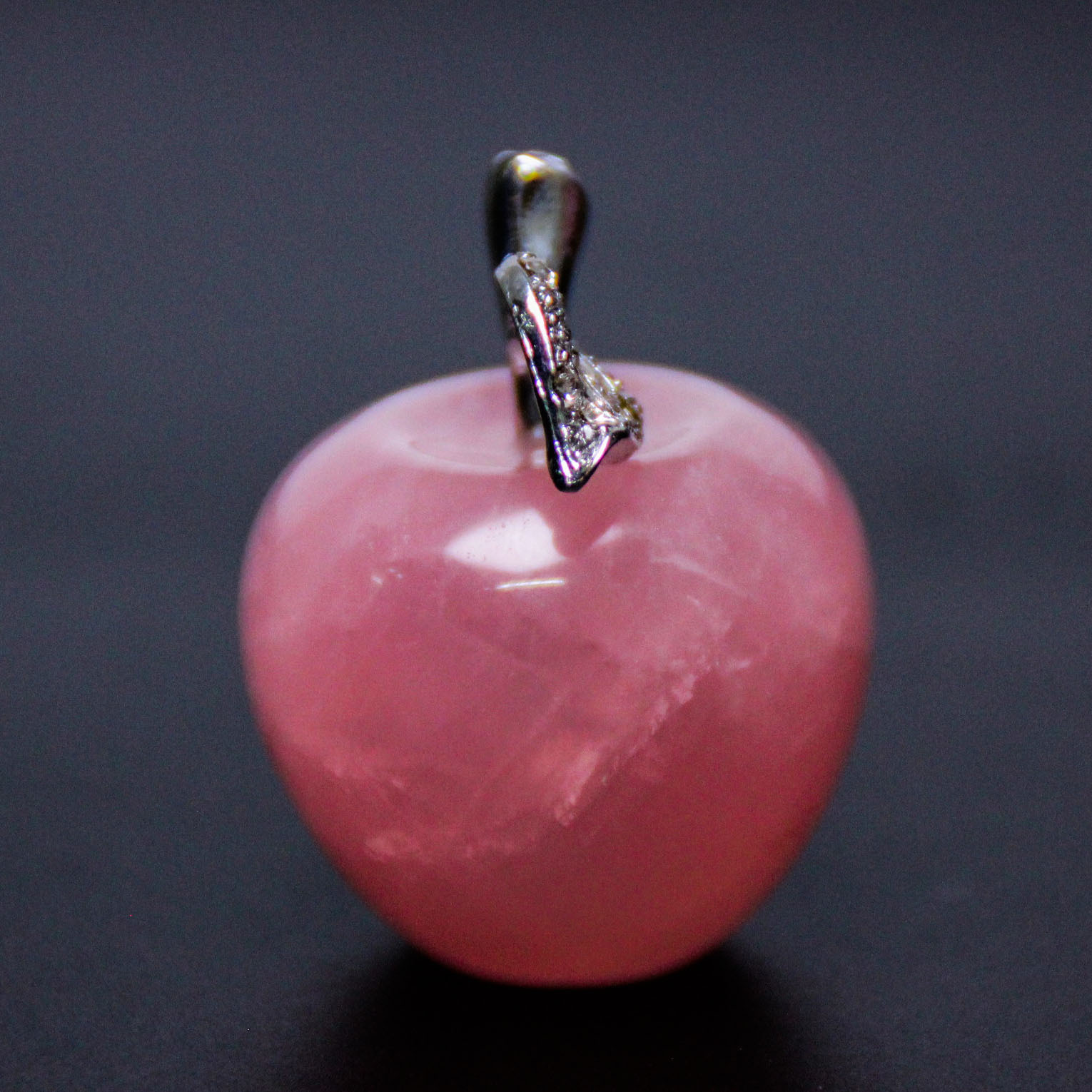 粉水晶3cm小平安果摆件圣诞礼物苹果创意小饰品马达加斯