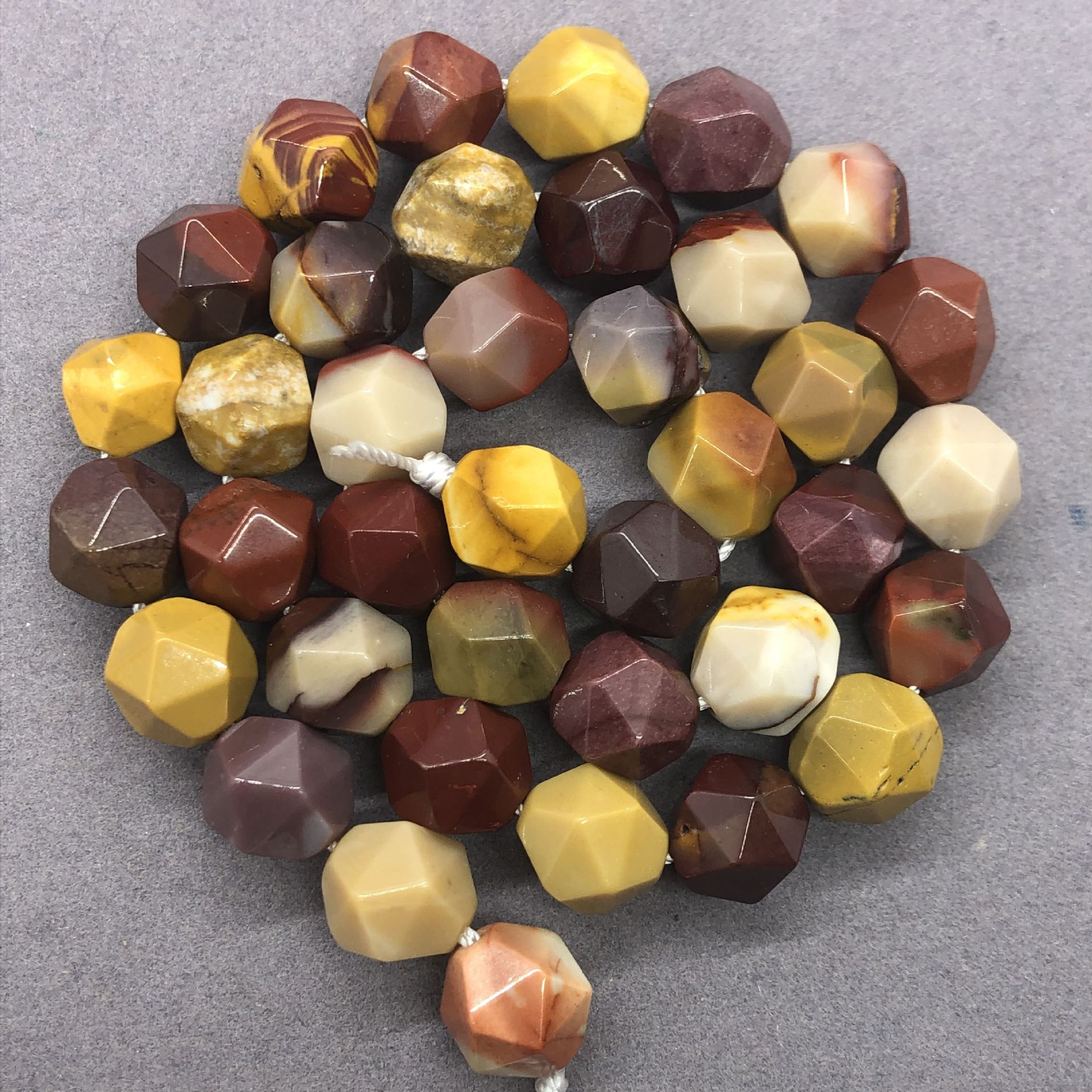 天然蛋黄石钻石切面散珠批发 diy手链项链隔珠饰品配珠厂家直销