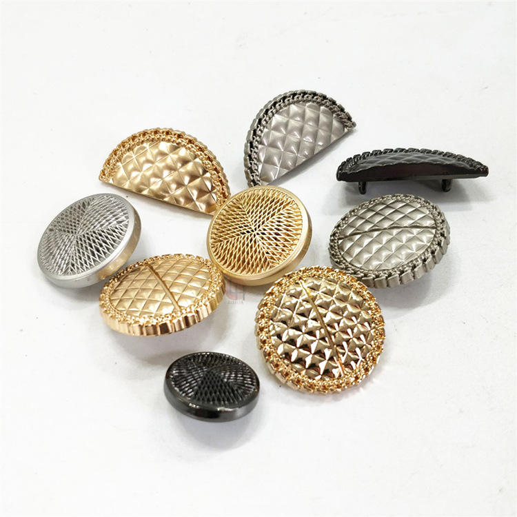 批发新款金属异形纽扣 高脚手缝电镀合金扣子 大衣风衣外套扣子