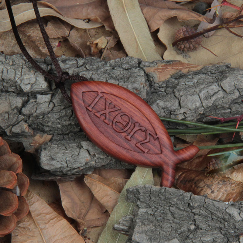 义树家·希腊jd鱼实木吊坠红檀木项链时尚休闲创意装饰礼品24401