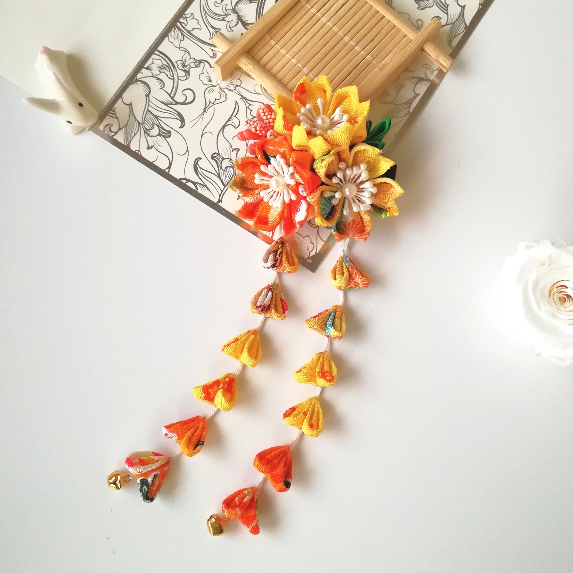 【花言】和风边夹手工发夹和服细工发饰写真摄影头饰
