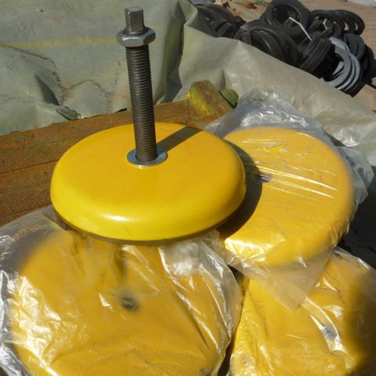 冲压机床防震黄色长城型减震垫铁 橡胶底耐油减震地脚 现货直发