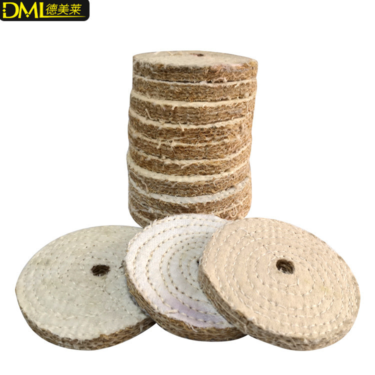 100mm抛光麻轮 单片麻轮剑麻轮4寸角磨机适用 厂价 抛光机麻轮