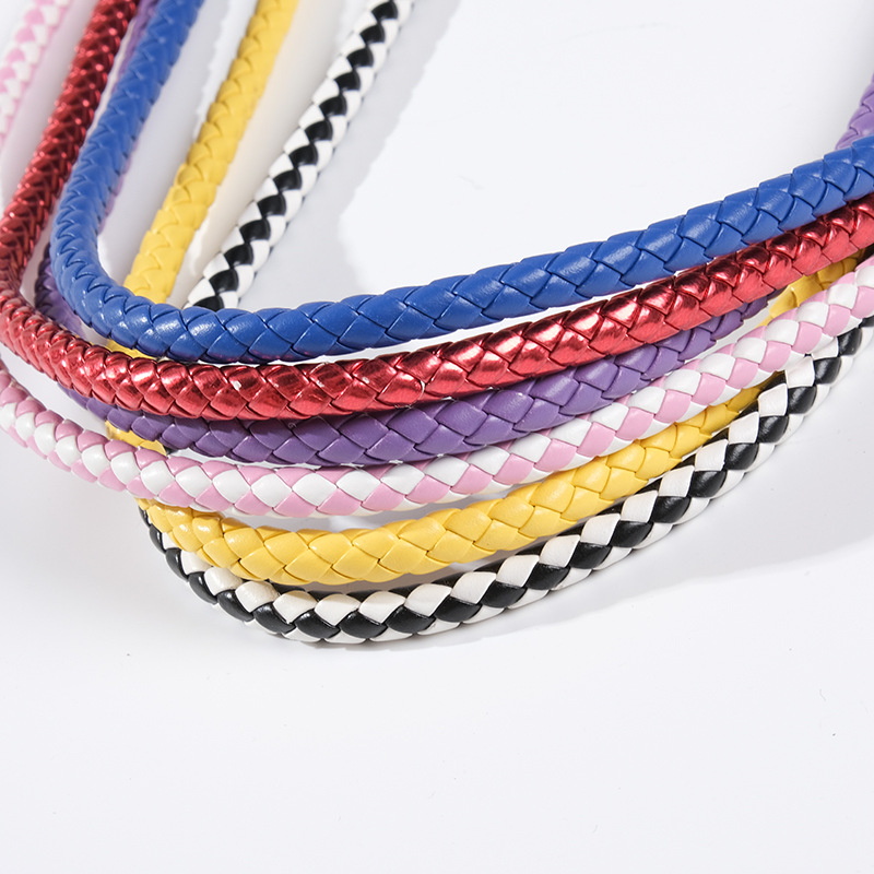 绳厂家厂家直销手工皮革六股编皮绳直销圆绳子皮绳pu编织编织编织