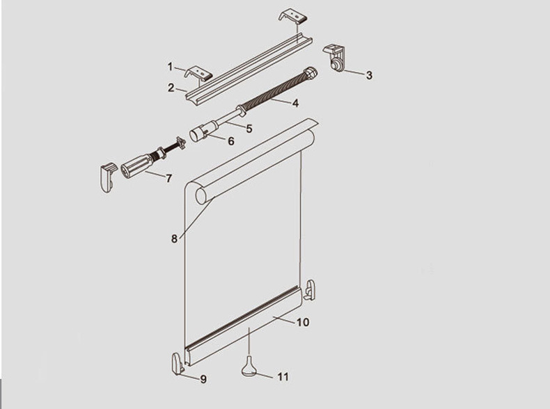 厂家批发定制弹簧卷帘自动升降阳光面料遮阳透景高铁动车自动窗帘