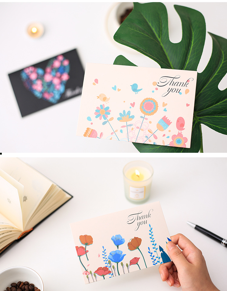 感恩节小清新创意生日小卡片感谢祝福空白卡明信片迷你礼物贺卡
