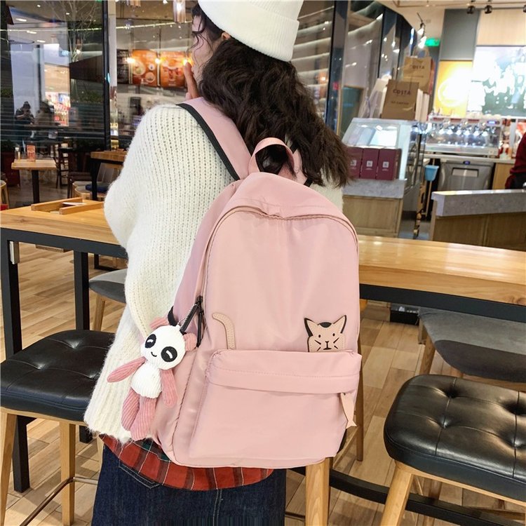 Japanese College Style Cute Cat Fish Creative Student Backpack Schoolbag Casual Versatile Large Capacity Backpack