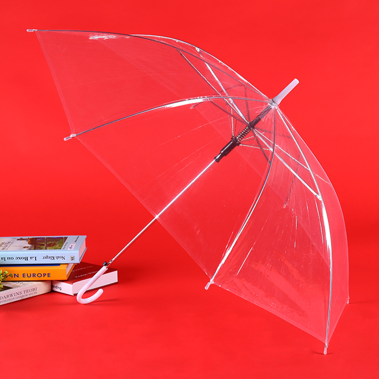 Colorful Transparent Umbrella Straight Rod Automatic Umbrella Long Handle Umbrella Umbrella Logo Factory Wholesale