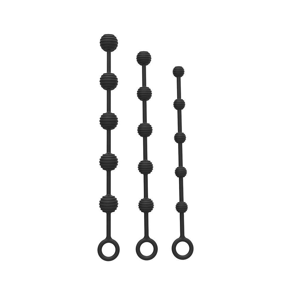 成人用品批发硅胶螺纹连珠肛塞女用自慰后庭肛塞拉珠三件套乐雅