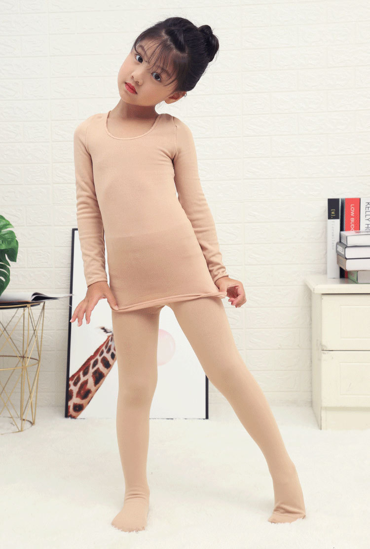 儿童舞蹈打底衫肉色舞蹈打底衣女童紧身练功演出服白色隐形舞蹈衣