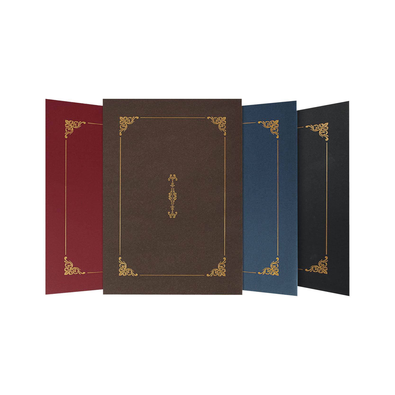 封套烫金荣誉证书封皮奖状外壳聘书酒红色特种纸质封面定制6klogo