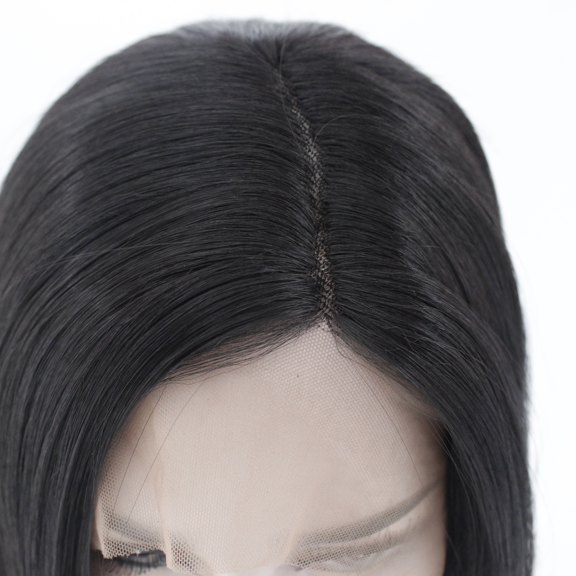 左分小手钩头套 经典黑色顺直发化纤小蕾丝假发 厂家直销热卖款式