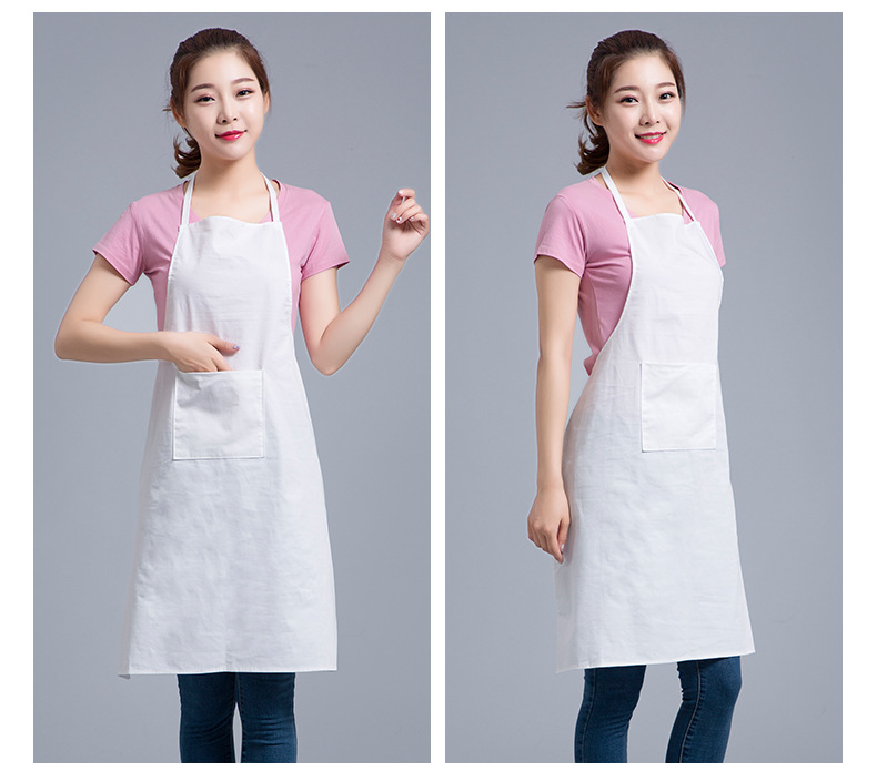 厂家直销白色挂脖款围裙食品车间工作围裙围腰防污 透气好洗好干